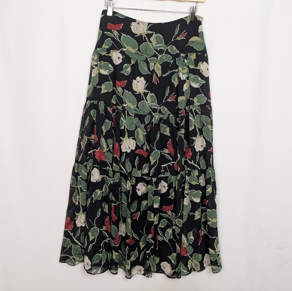 Floral Maxi Skirt Cottagecore Prairie - Picture 1 of 10